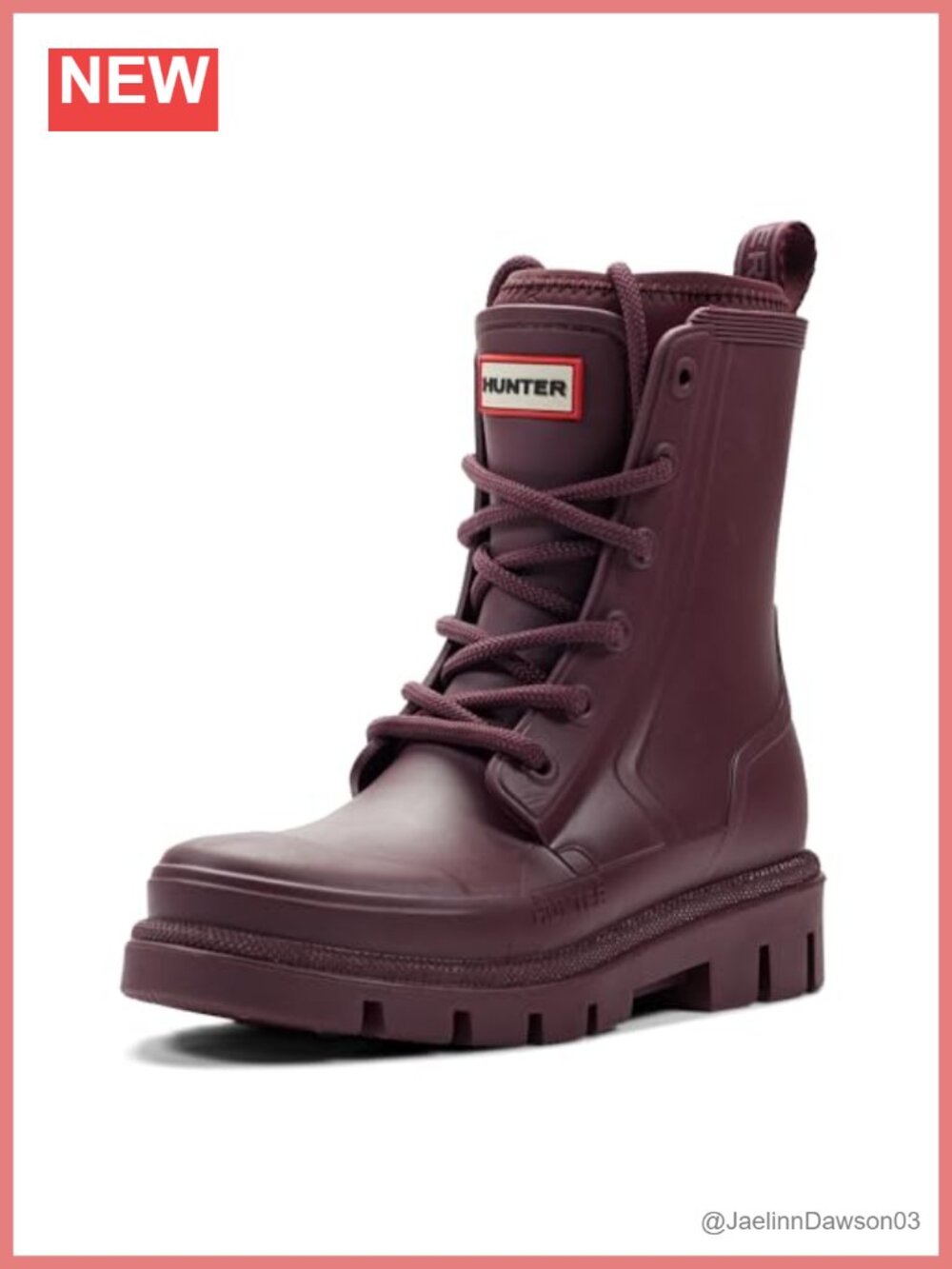 Waterproof Calf High Rain Boots Round Toe Flat Mid-Calf Cushioned Lace Up